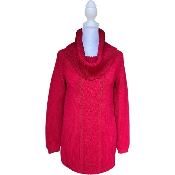 Ann Taylor Red Cowl Neck Sweater Size Mediu - Picture 1 of 7